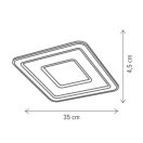 Klausen KL151028 Seam 35x35cm, 2955lm, 3000/4000/6000K, dimm, távirányítós mennyezeti lámpa