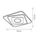 Klausen KL151031 Ridge 35x35cm, 3150lm, 3000/4000/6000K, dimm, távirányítós mennyezeti lámpa