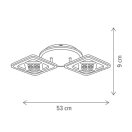 Klausen KL151042 Maros 53x25x9cm, 4000lm, 3000/4000/6500K, dimm, távirányítós  mennyezeti lámpa