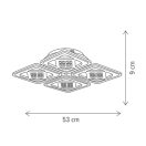 Klausen KL151043 Maros 53x53x9cm, 7600lm, 3000/4000/6500K, dimm, távirányítós  mennyezeti lámpa