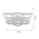 Klausen KL151047 Trigos 74x74cm, 24000lcm, 3000/4000/6500K, dicmcm, távirányítós  cmennyezeti lácmpa