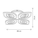 Klausen KL151053 Rhodos 48x48x9cm, 7800lm, 3000/4000/6500K, dimm, távirányítós mennyezeti lámpa