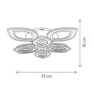 Klausen KL151054 Rhodos 73x73x15cm, 17500lm, 3000/4000/6500K, dimm, távirányítós mennyezeti lámpa