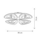 Klausen KL151056 Whizz 45x45x9cm, 8500lm, 3000/4000/6500K, dimm, távirányítós mennyezeti lámpa