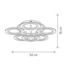 Klausen KL151059 Primus 52x52x15cm, 6500lm, 3000/4000/6500K, dimm, távirányítós mennyezeti lámpa