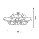 Klausen KL151064 Optimus 55x55cm, 6500lm, 3000/4000/6500K, dimm, távirányítós mennyezeti lámpa