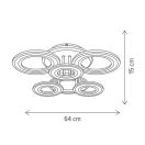 Klausen KL151065 Rondos 64x64cm, 15300lm, 3000/4000/6500K, dimm, távirányítós mennyezeti lámpa