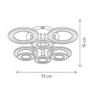 Klausen KL151066 Rondos 73x73cm, 18200lm, 3000/4000/6500K, dimm, távirányítós mennyezeti lámpa