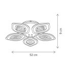 Klausen KL151069 Rhodos 52x52x9cm, 9800lm, 3000/4000/6500K, dimm, távirányítós mennyezeti lámpa