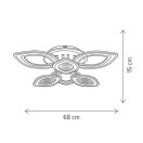 Klausen KL151070 Rhodos 68x68x15cm, 14200lm, 3000/4000/6500K, dimm, távirányítós mennyezeti lámpa