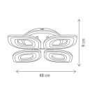 Klausen KL151071 Doris 48x48x9cm, 7800lm, 3000/4000/6500K, dimm, távirányítós mennyezeti lámpa