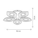 Klausen KL151072 Doris 52x52x9cm, 9900lm, 3000/4000/6500K, dimm, távirányítós mennyezeti lámpa