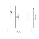 Klausen KL161021 Leyla 16,5x19,8cm, 690m+ 1xGU10, 3000K fali lámpa
