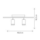 Klausen KL162021 Leyla 49,8x13cm, 1030lm+ 2xGU10, 3000K mennyezeti lámpa