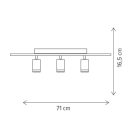 Klausen KL163020 Leyla 71x13cm, 1450m+ 3xGU10, 3000K mennyezeti lámpa