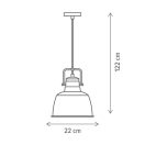 Klausen KL6246 Industry 22x122cm, 1xE27 függesztett lámpa