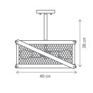 Klausen KL6345 Lazarus 40x40x38cm, 4xE27 mennyezeti lámpa