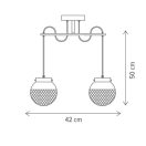 Klausen LY-3414 Balance 42x12x50cm, 2xE27 függesztett lámpa