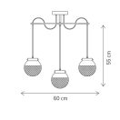 Klausen LY-3417 Sway 60x12x55cm, 3xE27 függesztett lámpa