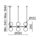 Maytoni MOD013PL-06BS1 Ring függeszték