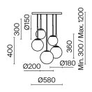 Maytoni MOD321PL-05B Basic form függeszték