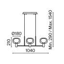 Maytoni MOD411PL-03G Vision függeszték