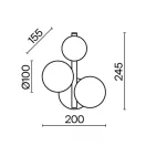 Maytoni MOD545WL-03BS Dallas fali lámpa