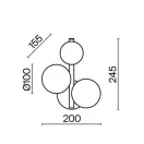 Maytoni MOD545WL-03CH Dallas fali lámpa