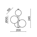 Maytoni MOD545WL-03G Dallas fali lámpa