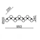 Maytoni MOD547WL-13G Dallas fali lámpa
