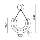 Maytoni P091WL-L18G3K Maya fali lámpa