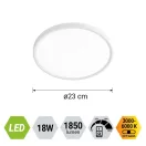 Prezent 70320 Trimo 23x2,5cm, 1850lm, 3000-6000K, 3 lépcsőben dimmelhető mennyezeti lámpa