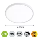 Prezent 70322 Trimo 40x2,5cm, 3400lm, 3000-6000K, 3 lépcsőben dimmelhető mennyezeti lámpa