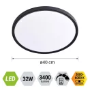 Prezent 70327 Trimo 40x2,5cm, 3400lm, 3000-6000K, 3 lépcsőben dimmelhető mennyezeti lámpa