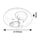 Rábalux 71191 Hedgy 37,5x5,5cm, 1320lm, 3000K gyerek szobába illő mennyezeti lámpa