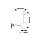 Rábalux 71274 Amadeo 44x47,5cm, 760lm, 3000K, indirekt világító fali lámpa