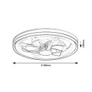 Rábalux 71335 Fanricius 48x13cm, 2200lm, távirányítós, WIFI, 3000/4000/6000K, fényerőszabályzós, ventilátoros lámpa