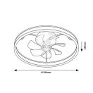 Rábalux 71337 Fanfy 50x14cm, 2200lm, távirányítós, WIFI, 3000/4000/6000K, fényerőszabályzós, ventilátoros lámpa