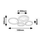 Rábalux 71378 Aranis 59x45x6cm, távirányítós, fényerőszabályzós, 2300lm, 3000-6500K mennyezeti lámpa