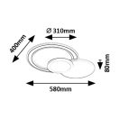 Rábalux 71402 Stavros 58x40x8cm, távirányítós,színváltós, fényerőszabályzós, 2660lm, 3000-6500K mennyezeti lámpa