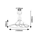 Rábalux 72022 Menazi 63,5x120cm, távirányítós, fényerőszabályzós, 4160lm, 3000-6500K függesztett lámpa