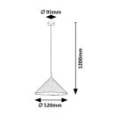 Rábalux 72164 Linavo 52x120cm, újrahasznosított filc búrás, 1xE27 függesztett lámpa