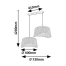 Rábalux 72190 Farelia 73x120cm, újrahasznosított filc búrás, 2xE27 függesztett lámpa