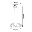Rábalux 72223 Thrac 80x120cm, érintőkapcsolós, 2070lm, 4000K függesztett lámpa