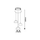 Rábalux 72276 Elowen 40x150cm, 3xG9, dupla üveg búrás függesztett lámpa