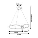 Rábalux 72296 Emilion 62x44x120cm, 2150lm, 4000K függesztett lámpa