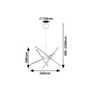 Rábalux 72338 Henli2 66x40-150cm, 2800lm, 3000K függesztett lámpa