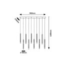 Rábalux 72365 Ramira 96x120cm, 10xG9 függesztett lámpa