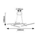 Rábalux 72369 Severine 100x120cm, távirányítós, fényerőszabályzós, 2400lm, 3000-6500K függesztett lámpa