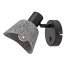 Rábalux 73005 Farelia 11x17cm, újrahasznosított filc búrás, 1xE14, kapcsolós spot lámpa